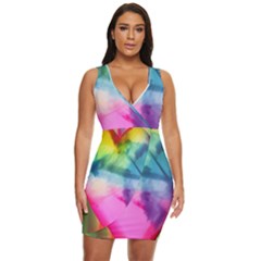 Heart Design Draped Bodycon Dress