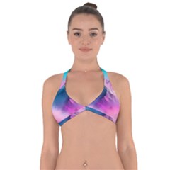 Landscape Mountain Colorful Nature Halter Neck Bikini Top by Ravend