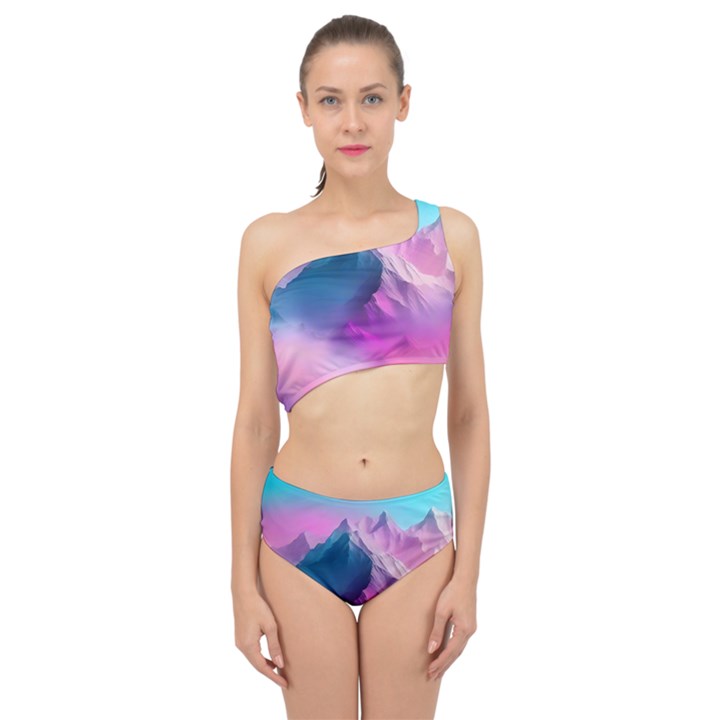 Landscape Mountain Colorful Nature Spliced Up Two Piece Swimsuit