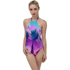 Landscape Mountain Colorful Nature Go With The Flow One Piece Swimsuit by Ravend