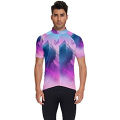 Landscape Mountain Colorful Nature Men s Short Sleeve Cycling Jersey by Ravend