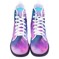 Landscape Mountain Colorful Nature Women s High-top Canvas Sneakers by Ravend