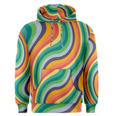 Swirl Twirl Rainbow Retro Men s Core Hoodie by Ravend