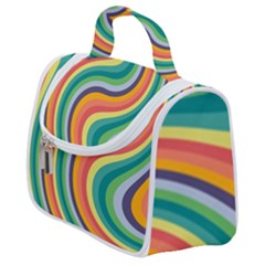 Swirl Twirl Rainbow Retro Satchel Handbag by Ravend