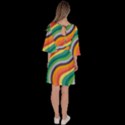 Swirl Twirl Rainbow Retro Velour Kimono Dress View4