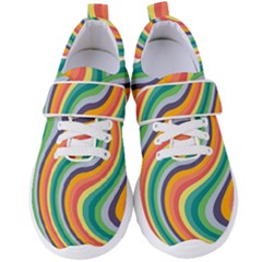 Swirl Twirl Rainbow Retro Women s Velcro Strap Shoes by Ravend