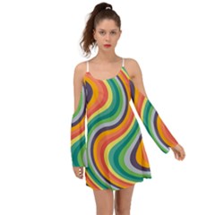 Swirl Twirl Rainbow Retro Boho Dress by Ravend