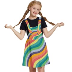 Swirl Twirl Rainbow Retro Kids  Apron Dress by Ravend