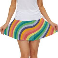 Swirl Twirl Rainbow Retro Women s Skort by Ravend