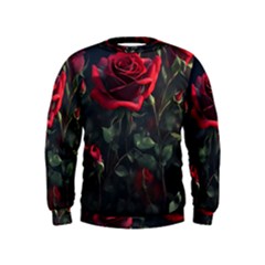 Rose Flower Plant Red Kids  Sweatshirt