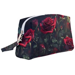 Rose Flower Plant Red Wristlet Pouch Bag (large) by Ravend