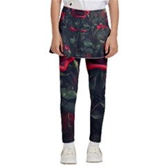 Rose Flower Plant Red Kids  Skirted Pants