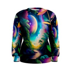 Jungle Moon Light Plants Space Women s Sweatshirt