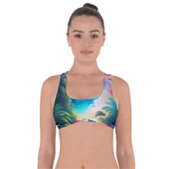 Jungle Moon Light Plants Space Got No Strings Sports Bra by Ravend