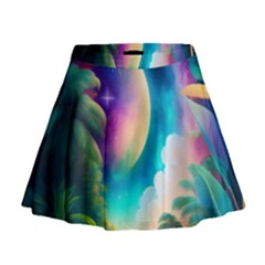 Jungle Moon Light Plants Space Mini Flare Skirt by Ravend