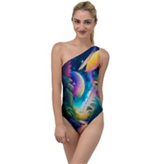 Jungle Moon Light Plants Space To One Side Swimsuit by Ravend