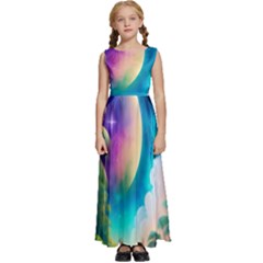 Jungle Moon Light Plants Space Kids  Satin Sleeveless Maxi Dress by Ravend