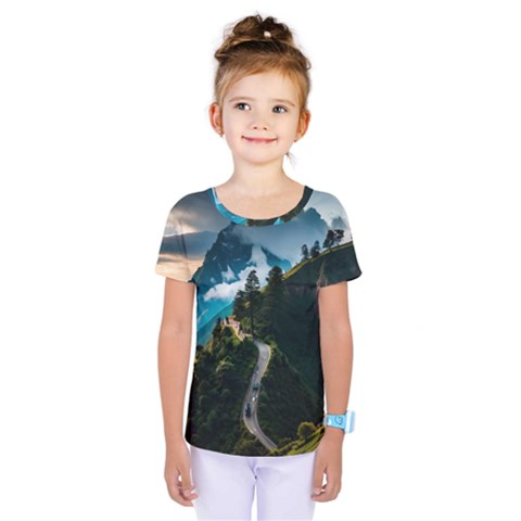 Nature Mountain Valley Kids  One Piece Tee by Ravend