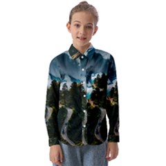 Nature Mountain Valley Kids  Long Sleeve Shirt by Ravend