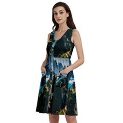 Nature Mountain Valley Sleeveless Dress With Pocket