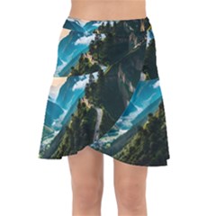 Nature Mountain Valley Wrap Front Skirt by Ravend