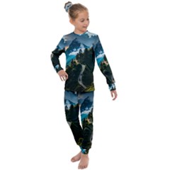 Nature Mountain Valley Kids  Long Sleeve Set  by Ravend