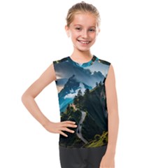 Nature Mountain Valley Kids  Mesh Tank Top by Ravend