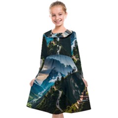 Nature Mountain Valley Kids  Midi Sailor Dress by Ravend