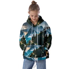 Nature Mountain Valley Kids  Oversized Hoodie by Ravend