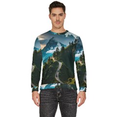 Nature Mountain Valley Men s Fleece Sweatshirt by Ravend