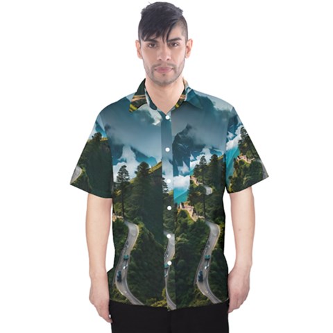 Nature Mountain Valley Men s Hawaii Shirt by Ravend