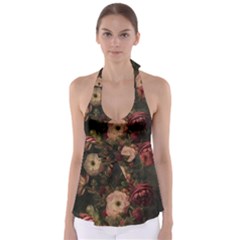 Flower Nature Background Bloom Tie Back Tankini Top by Ravend