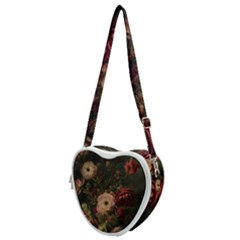 Flower Nature Background Bloom Heart Shoulder Bag by Ravend