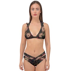 Flower Nature Background Bloom Double Strap Halter Bikini Set by Ravend