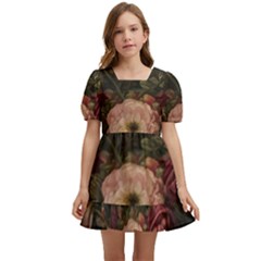 Flower Nature Background Bloom Kids  Short Sleeve Dolly Dress by Ravend