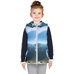 Futuristic City Fantasy Scifi Kids  Hooded Puffer Vest by Ravend