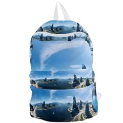 Futuristic City Fantasy Scifi Foldable Lightweight Backpack by Ravend