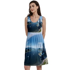 Futuristic City Fantasy Scifi Classic Skater Dress by Ravend