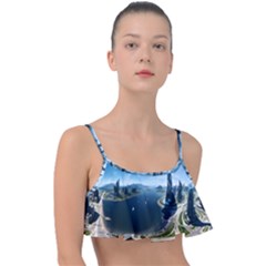 Futuristic City Fantasy Scifi Frill Bikini Top by Ravend