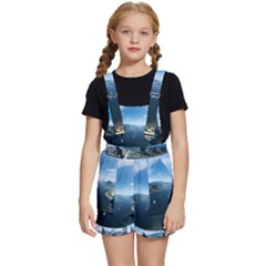 Futuristic City Fantasy Scifi Kids  Short Overalls