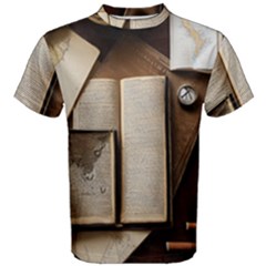 Desk Book Inkwell Pen Men s Cotton Tee by Ravend