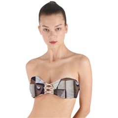 Desk Book Inkwell Pen Twist Bandeau Bikini Top by Ravend