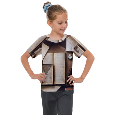 Desk Book Inkwell Pen Kids  Mesh Piece Tee by Ravend