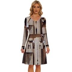 Desk Book Inkwell Pen Long Sleeve Dress With Pocket by Ravend