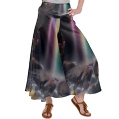 Waterfall Rainbow Women s Satin Palazzo Pants