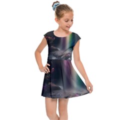 Waterfall Rainbow Kids  Cap Sleeve Dress by Ravend