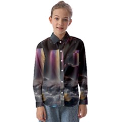 Waterfall Rainbow Kids  Long Sleeve Shirt by Ravend