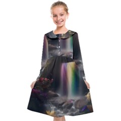 Waterfall Rainbow Kids  Midi Sailor Dress by Ravend