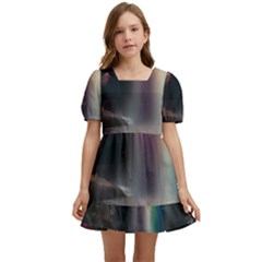 Waterfall Rainbow Kids  Short Sleeve Dolly Dress by Ravend