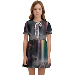 Waterfall Rainbow Kids  Sweet Collar Dress by Ravend